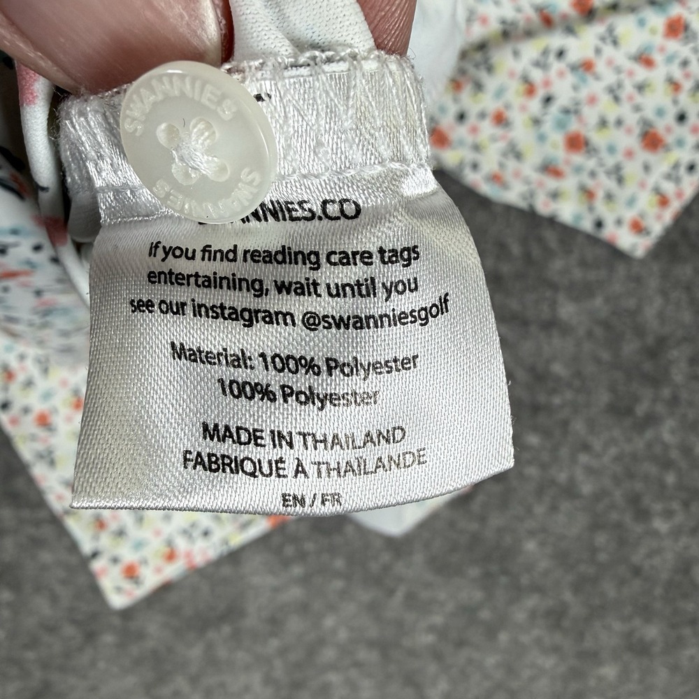 Swannies Polo Shirt Men's Medium‎ Floral Murray Short Sleeve Performance Golf - Picture 5 of 8